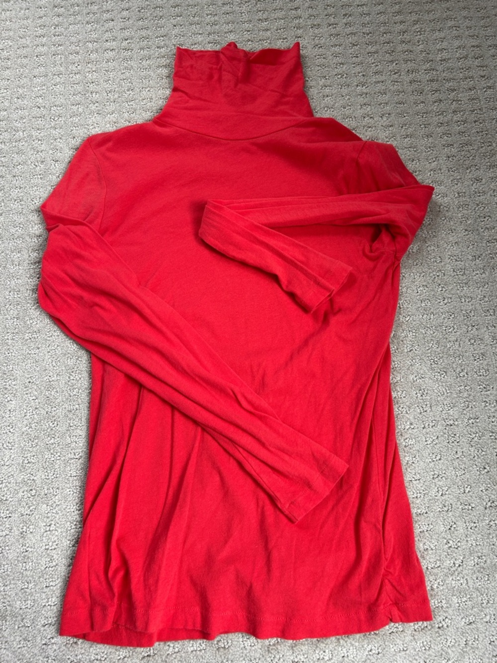 J. Crew Bright Coral Pink Tissue Tee Turtleneck Top